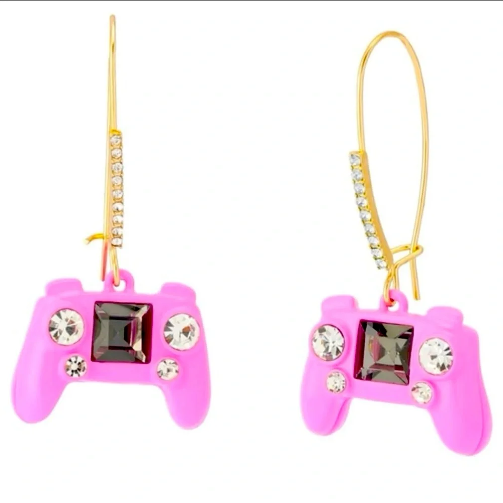 Betsey Johnson Pink Game Controller Earrings! - Picture 2 of 6